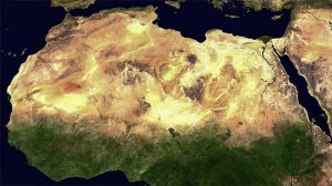 Map of North Africa showing the impact of desertification